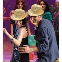 SEQUIN HAT Trilby Fedora Glitter Cap Costume Dance Party - Yellow/Gold thumbnail