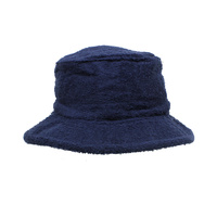 Terry Towelling BUCKET HAT Daggy Fishing Camping Lad Cap Retro  100% COTTON - Navy - Small thumbnail