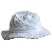 Terry Towelling BUCKET HAT Daggy Fishing Camping Lad Cap Retro  100% COTTON - White - XXL thumbnail