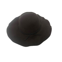 Wide Brim Felt Hat Floppy Vintage Fedora Bowler Cloche Ladies Fashion Cap - Brown - One Size thumbnail