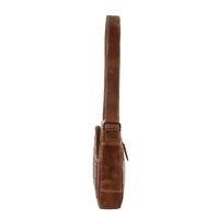 Billy The Kid Mens Genuine Leather Small Shoulder Bag in Cognac thumbnail