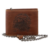 Billy The Kid Mens Leather Wallet Western with Detachable Chain in Gift Box in Cognac thumbnail