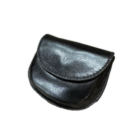Milleni Genuine Leather Coin Purse Holder Wallet with Belt Loop - Black thumbnail
