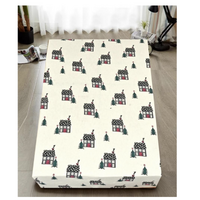 Queen Luxury 100% Cotton Flannelette Fitted Bed Sheet Xmas Flannel - Beige thumbnail