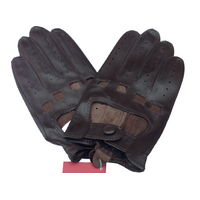 DENTS Womens Kangaroo Leather Driving Gloves Unlined w/ Gift Box Ladies - Brown - Large thumbnail