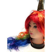 UNICORN WIG Pony Cosplay Party Costume Hair Wavy Curly Rainbow thumbnail