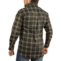 Mens FLANNELETTE SHIRT Check 100% COTTON Flannel Vintage Long Sleeve - 99 (Full Placket) - S thumbnail