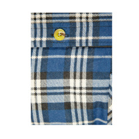 Mens Flannelette Long Sleeve Shirt 100% Cotton Check - Full Placket - Spanish Blue - XXL thumbnail