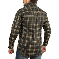 Mens Long Sleeve Flannelette Shirt 100% Cotton Flannel - Black Check - M thumbnail