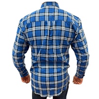 Mens Flannelette Long Sleeve Pullover Shirt 100% Cotton Flannel - Half Placket - Navy - XL thumbnail