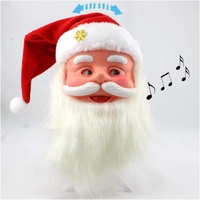 Singing Moving Eyes And Beard Shaking Hat Music Santa Claus Xmas Christmas Decor thumbnail
