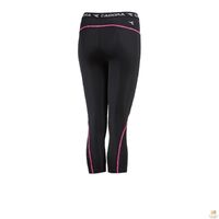 Diadora Ladies Compression Sports 3/4 Tights Gym Yoga - Black/Pink - 8 thumbnail