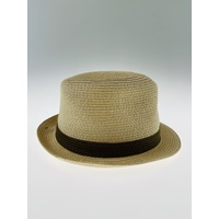 Dents Mens Straw Hat Toyo Trilby Fedora Summer Sun Stingy Brim  - Natural/Brown - L/XL thumbnail