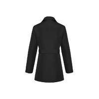 Womens Winter Button Long Trench Coat Jacket Parka Overcoat - Black - XXX-Large thumbnail