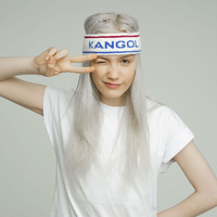 Kangol Bermuda Stripe Headband Stretch Sweatband - White/Ciano - One Size thumbnail