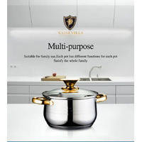 Kaisa Villa 5.8 Litre Casserole Pot Stainless Steel Induction Cooking Stock Stew thumbnail