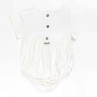 Ponchik Babies + Kids - Linen Romper - Daisy - Size 2 Years Old thumbnail
