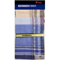 Mens HANDKERCHIEFS 100% Cotton Pocket Square Hanky Handkerchief 35x35cm - 4 Hankies thumbnail