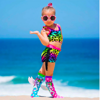 MADMIA Flying Unicorn Toddler Long Knee High Socks - Girl's Pair - Pink/Blue thumbnail