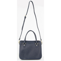 Morrissey Italian Womens Structured Leather Handbag Ladies Bag - Navy thumbnail