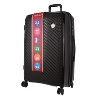 Pierre Cardin Inspired Milleni Checked Luggage Bag Travel Carry On Suitcase 75cm (124L) - Black thumbnail
