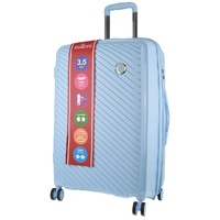 Pierre Cardin Inspired Milleni Checked Luggage Bag Travel Carry On Suitcase 65cm (82.5L) - Blue thumbnail