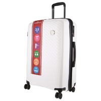 Monaco Checked Luggage Bag Travel Carry On Suitcase 65cm (82.5L) - White thumbnail
