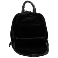 Milleni Womens Twin Zip Backpack Nappa Italian Leather Travel Bag - Black thumbnail