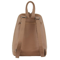 Milleni Womens Twin Zip Backpack Nappa Italian Leather Travel Bag - Burro thumbnail