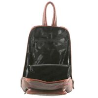 Milleni Womens Bag Italian Leather Soft Nappa Leather Backpack Travel - Chestnut thumbnail