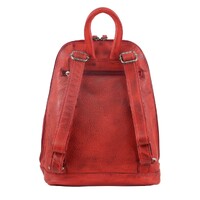 Milleni Genuine Italian Leather Soft Leather Backpack Travel Bag - Red thumbnail