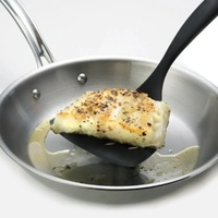 32cm Nylon Slotted Non-Stick Serving Spatula Cooking Tool Utensil in Black thumbnail