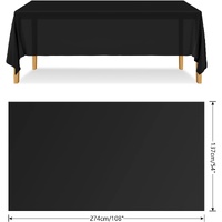 Table Cloth Cover Reusable & Washable Xmas Party 137cm x 274cm (54"x108") in Black thumbnail