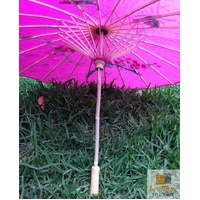 PARASOL UMBRELLA Chinese Japanese Bamboo Flower Pattern Fabric 80cm Diameter - Hot Pink thumbnail