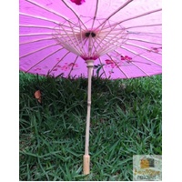 PARASOL UMBRELLA Chinese Japanese Bamboo Flower Pattern Fabric 80cm Diameter - Light Pink thumbnail
