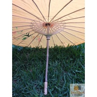 PARASOL UMBRELLA Chinese Japanese Bamboo Flower Pattern Fabric 80cm Diameter - Yellow thumbnail
