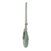 Pierre Cardin Womens Woven Leather Flap Cross-Body Bag/Clutch - Mint Green thumbnail
