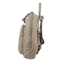 Pierre Cardin Womens Woven Soft Leather Backpack Bag Travel Designer - Sky Blue thumbnail