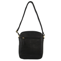 Pierre Cardin Mens Leather Cross-Body Bag Organiser - Black thumbnail