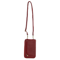Pierre Cardin Ladies Leather Cross Body Bag/Wallet Bag/Clutch Wallet - Red thumbnail
