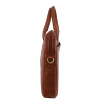 Pierre Cardin Leather Multi-Handle 15" Laptop Computer Bag - Tan thumbnail