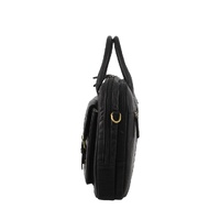 Pierre Cardin Leather Multi-Compartment Business 15" Laptop Bag - Black thumbnail