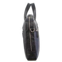 Pierre Cardin Mens Pebbled Leather 15" Laptop Computer Bag Travel Overnight - Black thumbnail