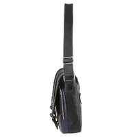 Pierre Cardin Pebbled Leather 13" Laptop Computer Bag Overnight Satchel - Black thumbnail