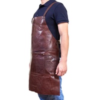 Pierre Cardin Professional Leather Apron Butcher Woodwork Hairdressing Barber Chef - Chestnut thumbnail