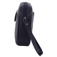 Pierre Cardin Mens Leather Organizer Bag Toiletry Case - Navy thumbnail
