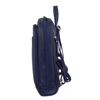 Pierre Cardin Rustic Womens Leather Backpack Bag Handbag Back Pack Travel  - Navy thumbnail