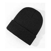 PLAIN BEANIE Unisex Mens Womens Winter Warm Hat Ski Cap Knit One Size - Black thumbnail