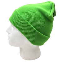 PLAIN BEANIE Unisex Mens Womens Winter Warm Hat Ski Cap Knit One Size - Fluro Green thumbnail