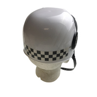POLICE HAT Plastic Helmet Cap Costume Party w Strap Clear Visor - White thumbnail